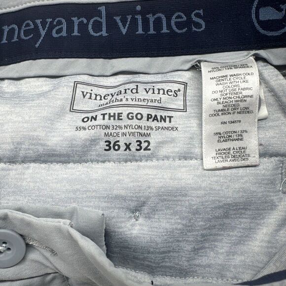 Vineyard Vines Performance On The Go Pants Mens 36x32 Ultimate Gray Golf Stretch - Picture 11 of 12
